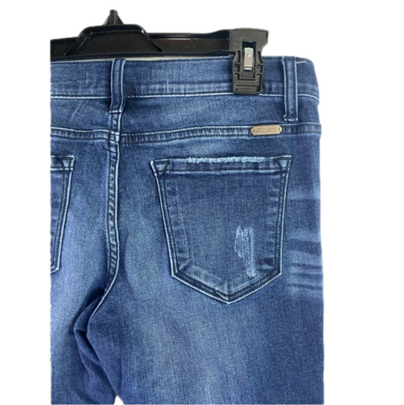 KanCan Estilo Skinny Moto Distressed Ankle Fray Raw Hem Size 9W 28 EUC - Picture 7 of 11